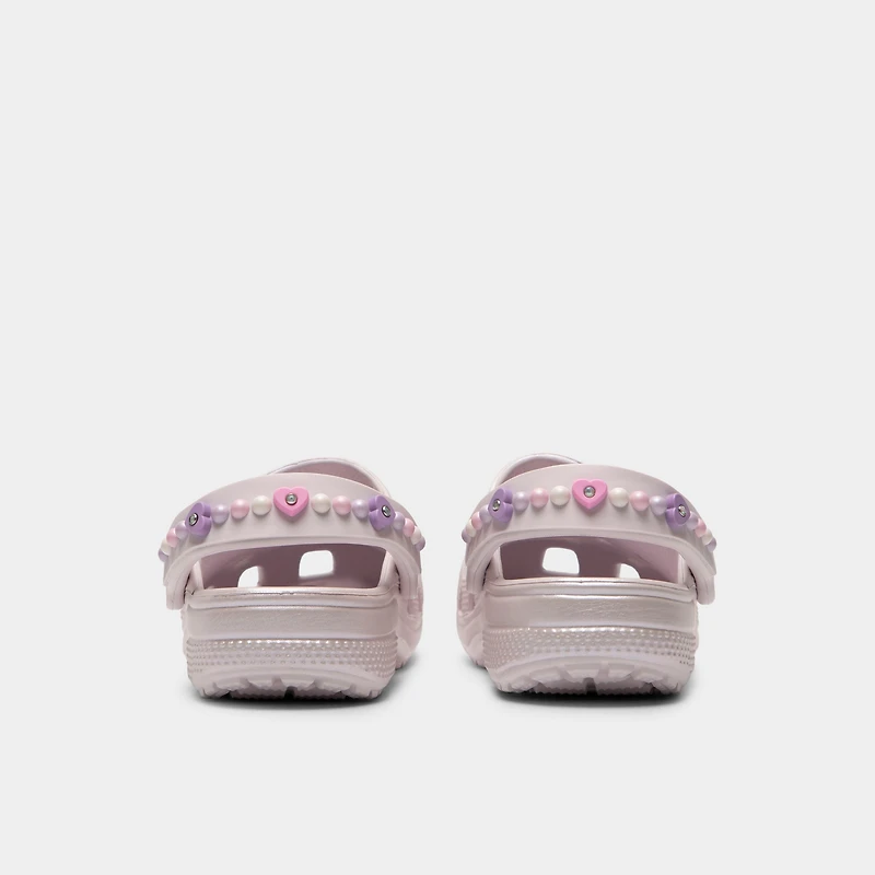 Crocs Kids' Classic Pearls and Heart Shine Clog / Grape Ice