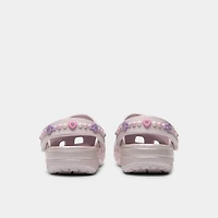 Crocs Kids' Classic Pearls and Heart Shine Clog / Grape Ice