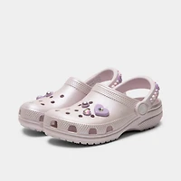 Crocs Kids' Classic Pearls and Heart Shine Clog / Grape Ice