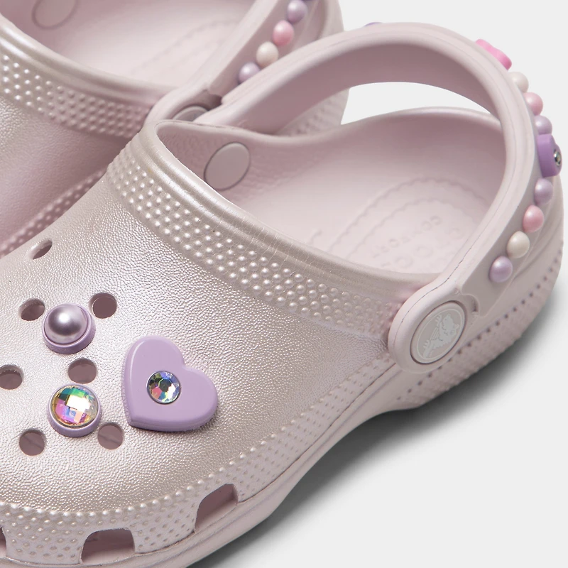Crocs Kids' Classic Pearls and Heart Shine Clog / Grape Ice
