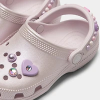 Crocs Kids' Classic Pearls and Heart Shine Clog / Grape Ice