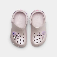 Crocs Kids' Classic Pearls and Heart Shine Clog / Grape Ice