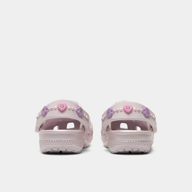 Crocs Infants' Classic Pearls and Heart Shine Clog / Grape Ice