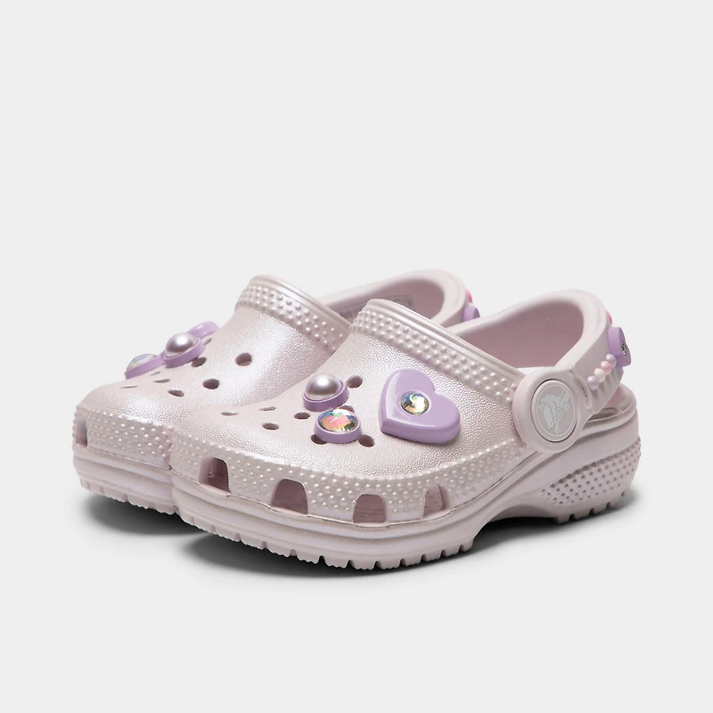 Crocs Infants' Classic Pearls and Heart Shine Clog / Grape Ice