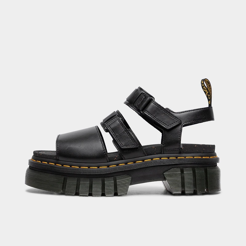 Dr Martens Women's Ricki Nappa Lux 3-Strap Sandal / Black