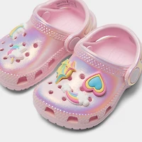 Crocs Toddlers' Classic Unicorn Iridescent Shimmer Clog / Pink Milk