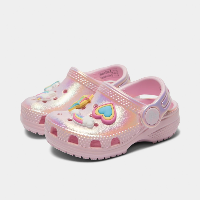 Crocs Toddlers' Classic Unicorn Iridescent Shimmer Clog / Pink Milk