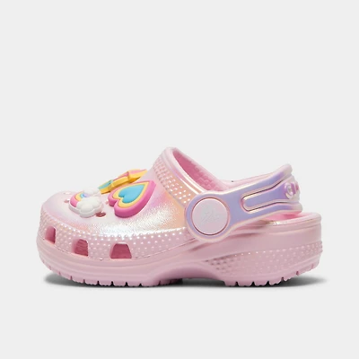 Crocs Toddlers' Classic Unicorn Iridescent Shimmer Clog / Pink Milk