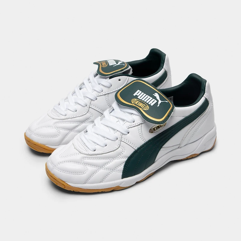 Puma King Indoor White / Green Gold