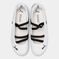 PUMA Femmes Speedcat Ballet en cuir Blanc / Noir