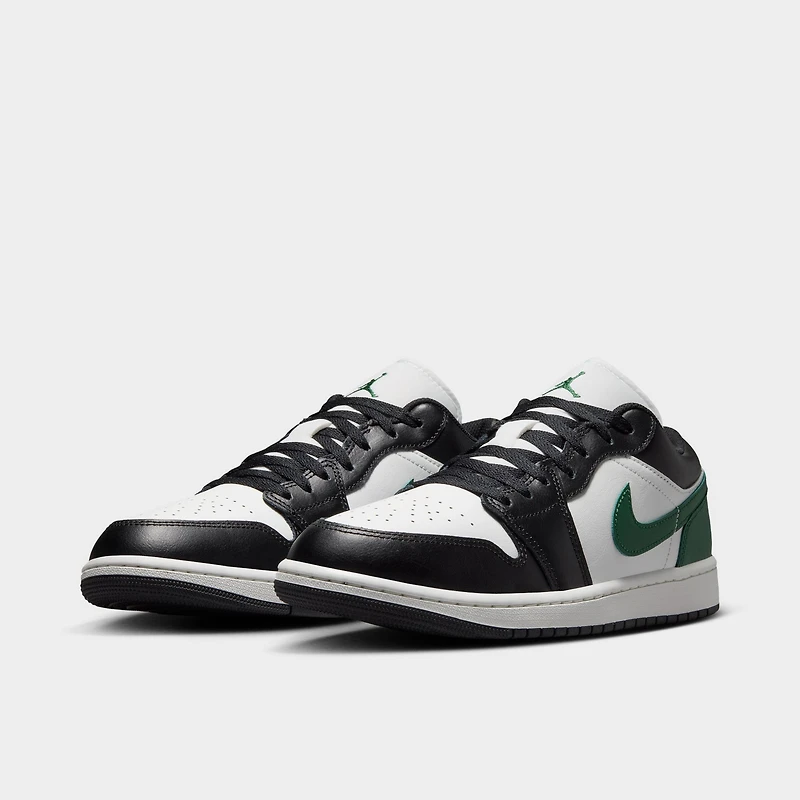 Jordan 1 Low Black / Summit White - Gorge Green