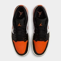 Jordan 1 Low Black / Starfish - White Sail