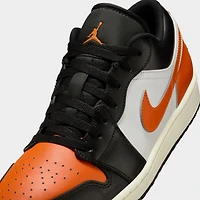 Jordan 1 Low Black / Starfish - White Sail