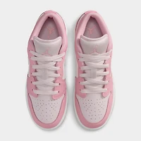 Jordan 1 Low Medium Rose doux / perle - Blanc