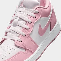 Jordan 1 Low Medium Rose doux / perle - Blanc