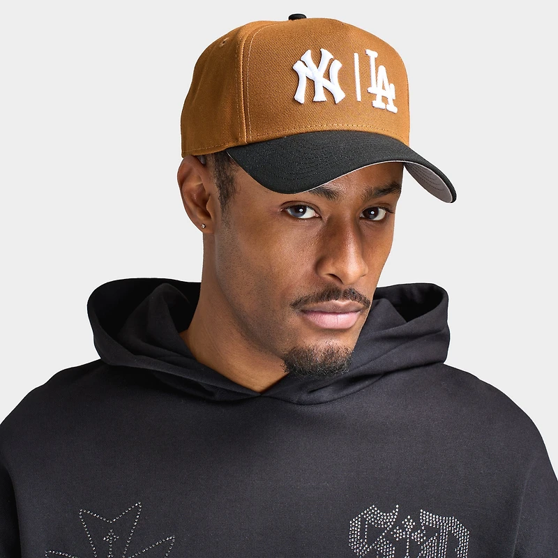 New Era Yankees Dodgers Mix Logo 9FORTY AF Khaki / Black