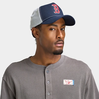 New Era Boston Red Sox 9FORTY A-Frame Trucker Bleu Marine / Blanc