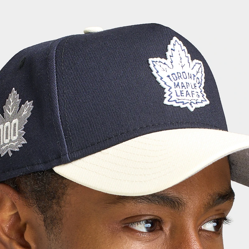 New Era Casquette 9FORTY A-Frame Toronto Maple Leafs Marine / Chrome