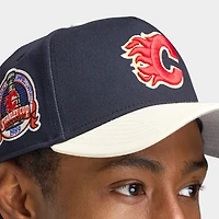 New Era Calgary Flames 9FORTY A-Frame Bleu Marine / Chrome