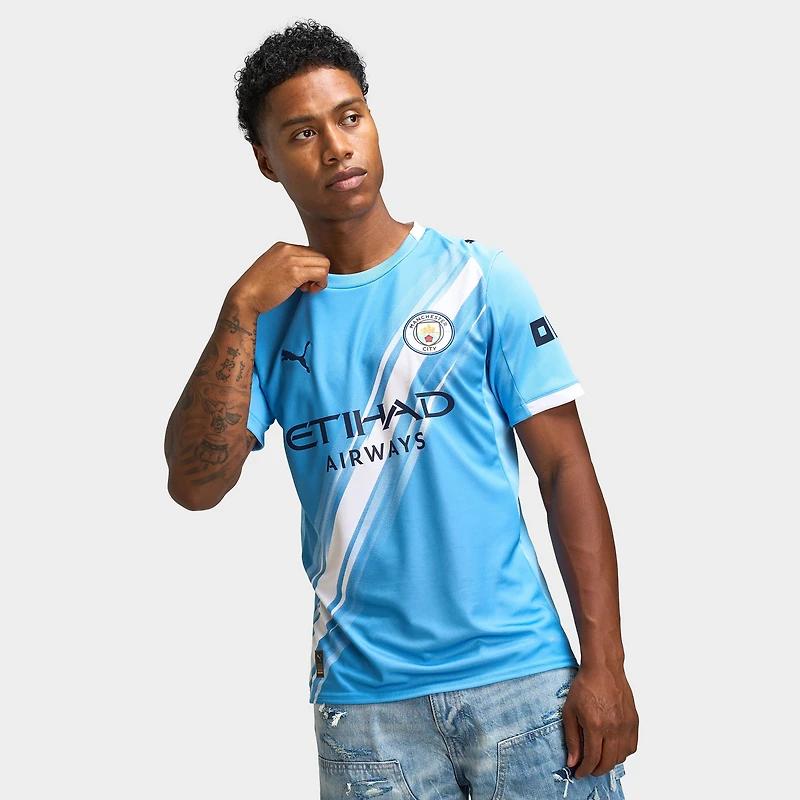 Puma MCFC Home Jersey Replica Team Light Blue / White