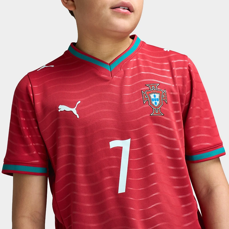 Puma Juniors' FPF Home Jersey Replica Club Red / Green Lagoon