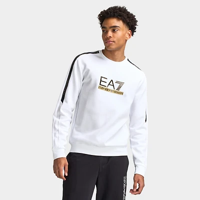 EA7 Gold Chest Logo Crew / White