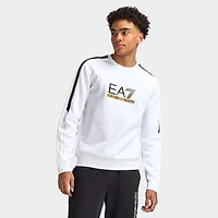 EA7 Gold Chest Logo Crew / White