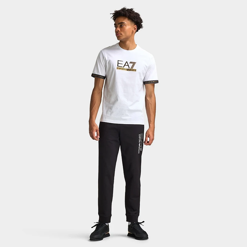 EA7 Gold Chest Logo Tee / White