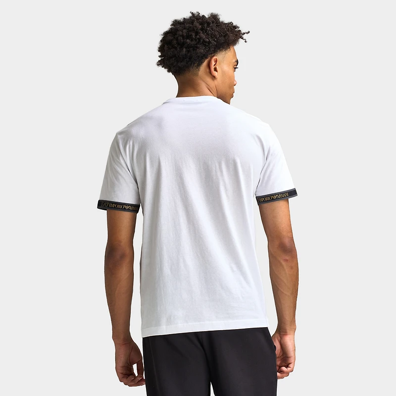 EA7 Gold Chest Logo Tee / White