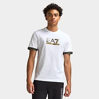 EA7 Gold Chest Logo Tee / White