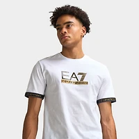 EA7 Gold Chest Logo Tee / White