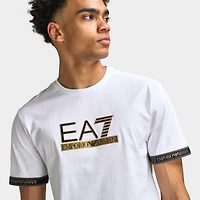 EA7 Gold Chest Logo Tee / White