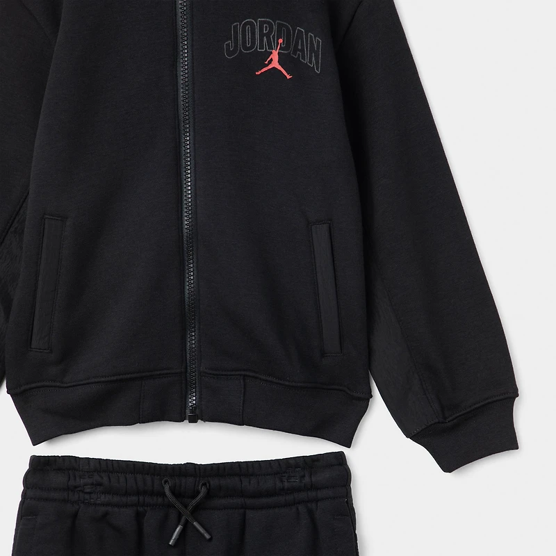 Jordan Children's Fleece Ripstop Full Zip Set / Black