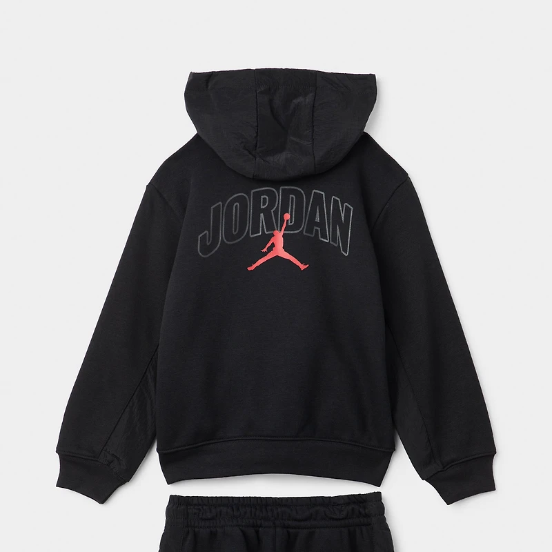 Jordan Children's Fleece Ripstop Full Zip Set / Black