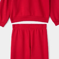 Nike Children's Fleece Crew Jogger Set / Gym Red