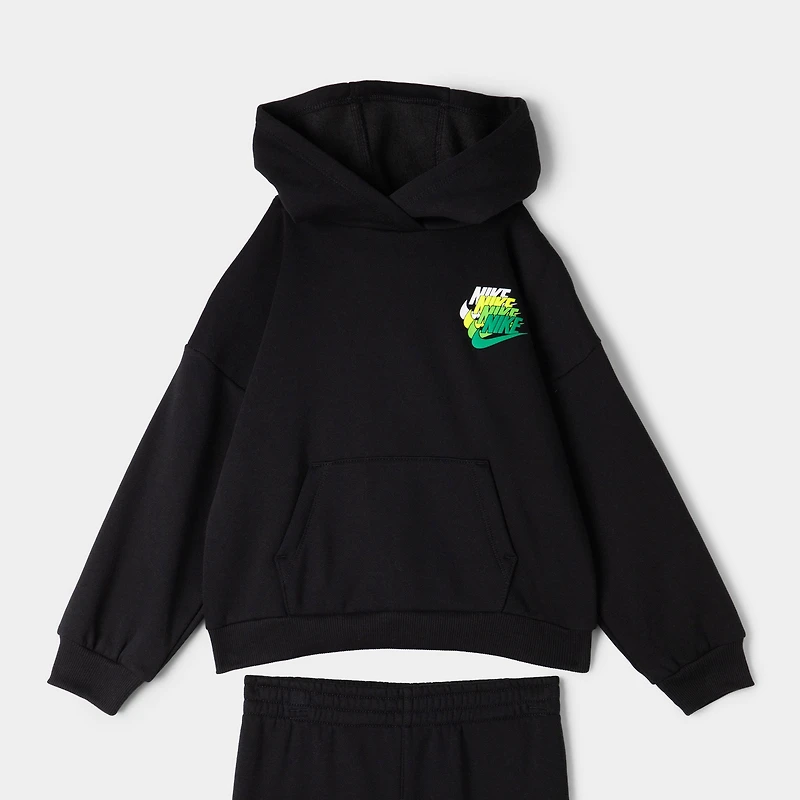 Nike Sportswear Children's Fleece Pullover Pant Set / Black
