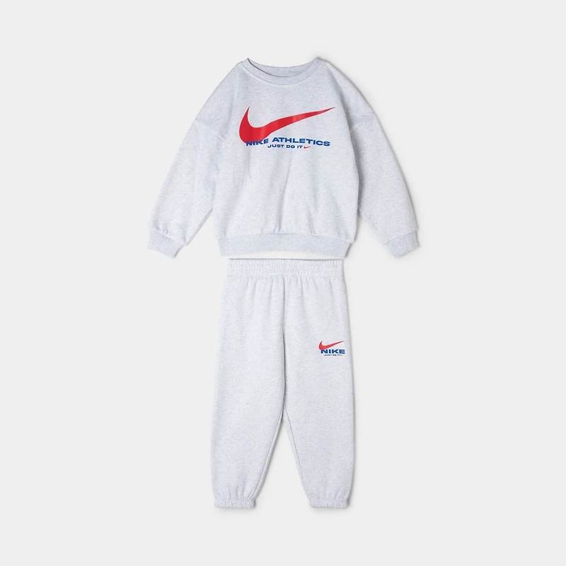 Nike Enfant Swoosh Ensemble Pantalon et Veste Fleece / Gris Chiné