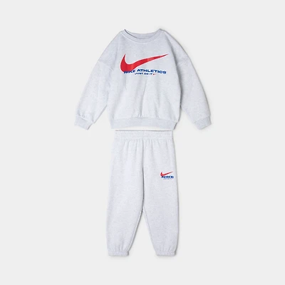 Nike Enfant Swoosh Ensemble Pantalon et Veste Fleece / Gris Chiné