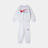 Nike Enfant Swoosh Ensemble Pantalon et Veste Fleece / Gris Chiné