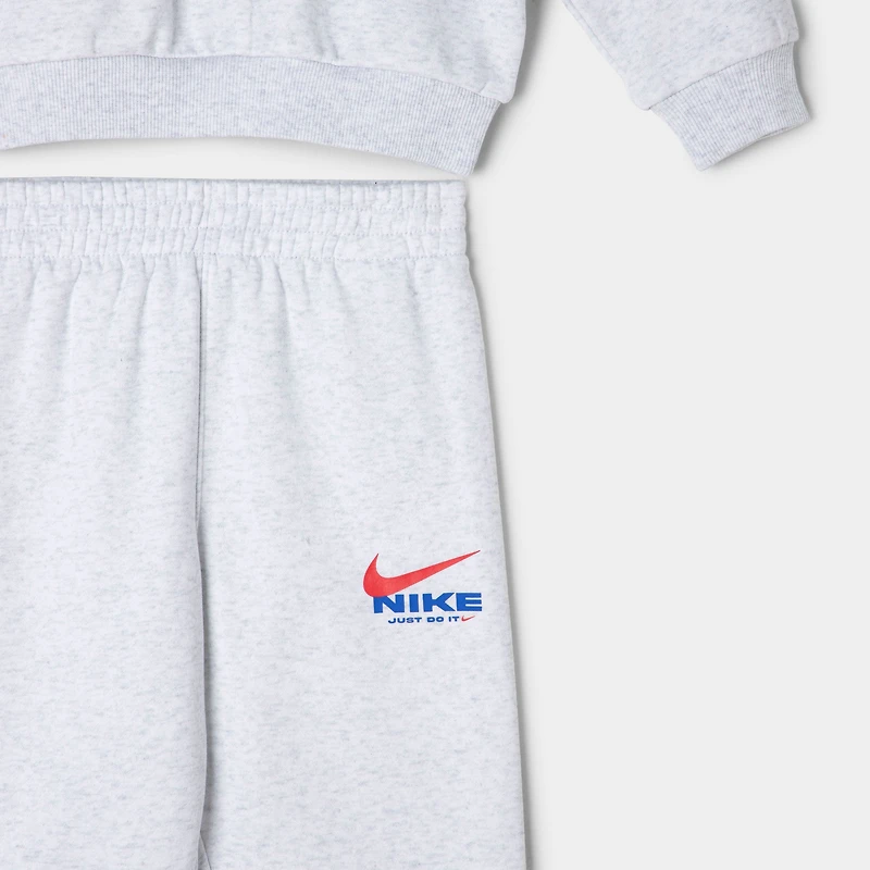 Nike Enfant Swoosh Ensemble Pantalon et Veste Fleece / Gris Chiné