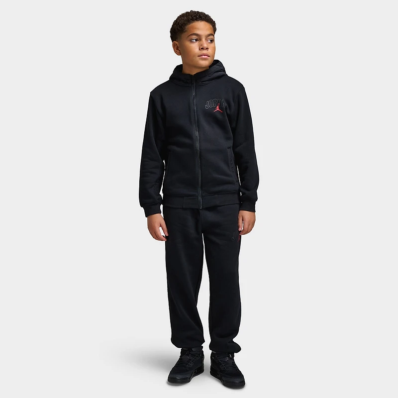 Jordan Juniors Ensemble polaire ripstop à fermeture éclair intégrale / Noir