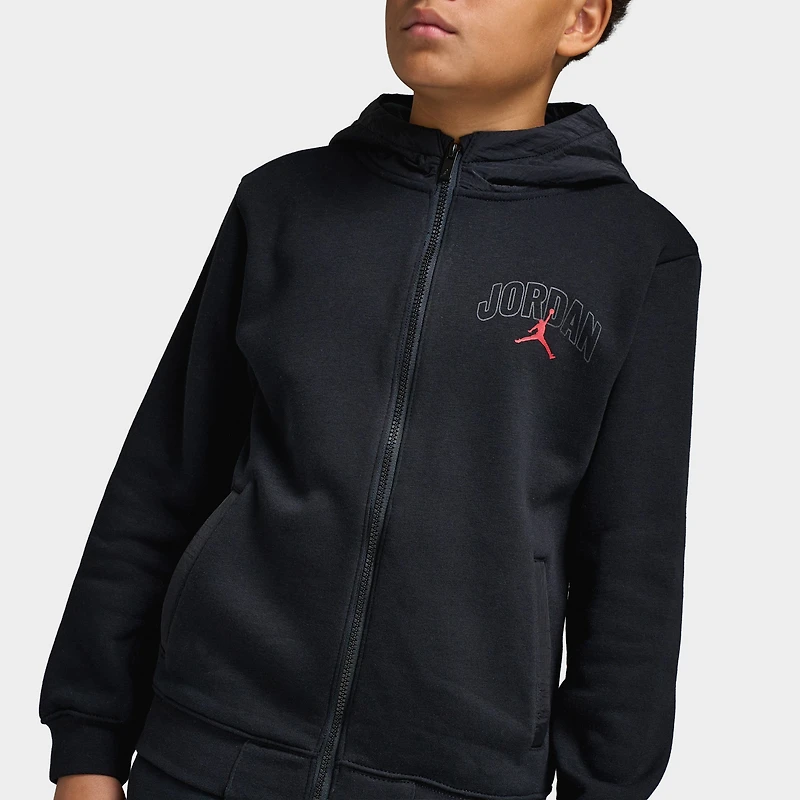 Jordan Juniors Ensemble polaire ripstop à fermeture éclair intégrale / Noir