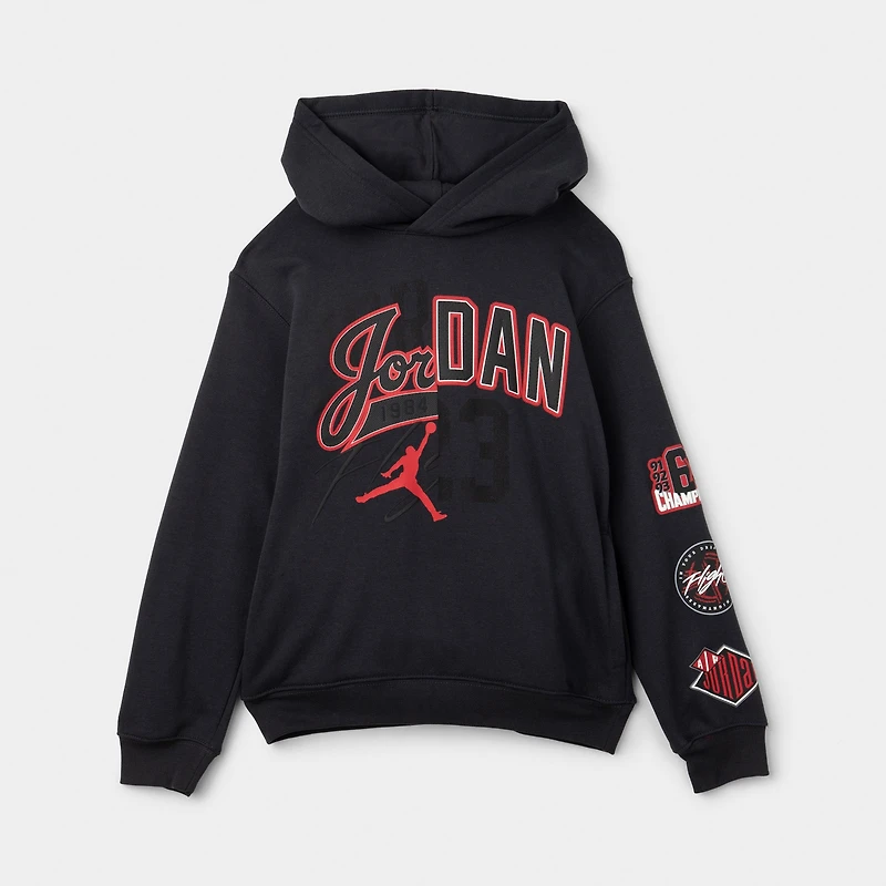 Jordan Juniors' Varsity Split Pullover Hoodie Off Noir / Gym Red