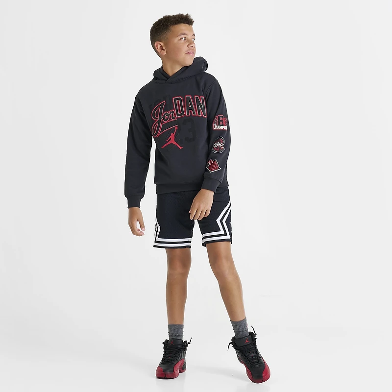 Jordan Juniors' Varsity Split Pullover Hoodie Off Noir / Gym Red