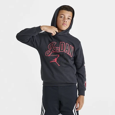 Jordan Juniors' Varsity Split Pullover Hoodie Off Noir / Gym Red