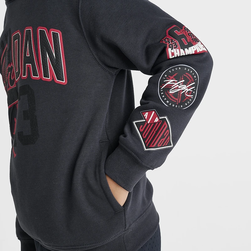 Jordan Juniors' Varsity Split Pullover Hoodie Off Noir / Gym Red