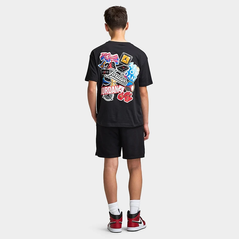 Jordan Juniors' Sticker Pack T-Shirt / Black