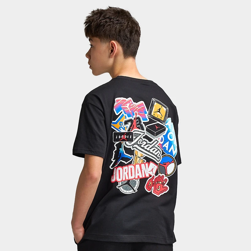 Jordan Juniors T-shirt avec pack d'autocollants / Noir