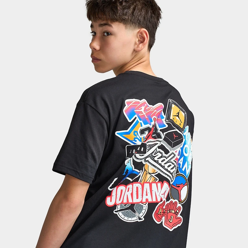 Jordan Juniors T-shirt avec pack d'autocollants / Noir