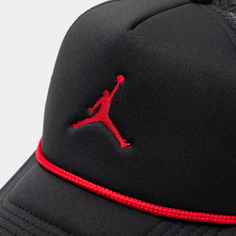 Jordan Big Kids Jumpman Foam Trucker Hat Black/ Gym Red